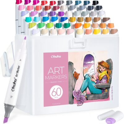 Ohuhu Kaala Dual Tips Alcohol Art Markers- 60 Colors Illustrations