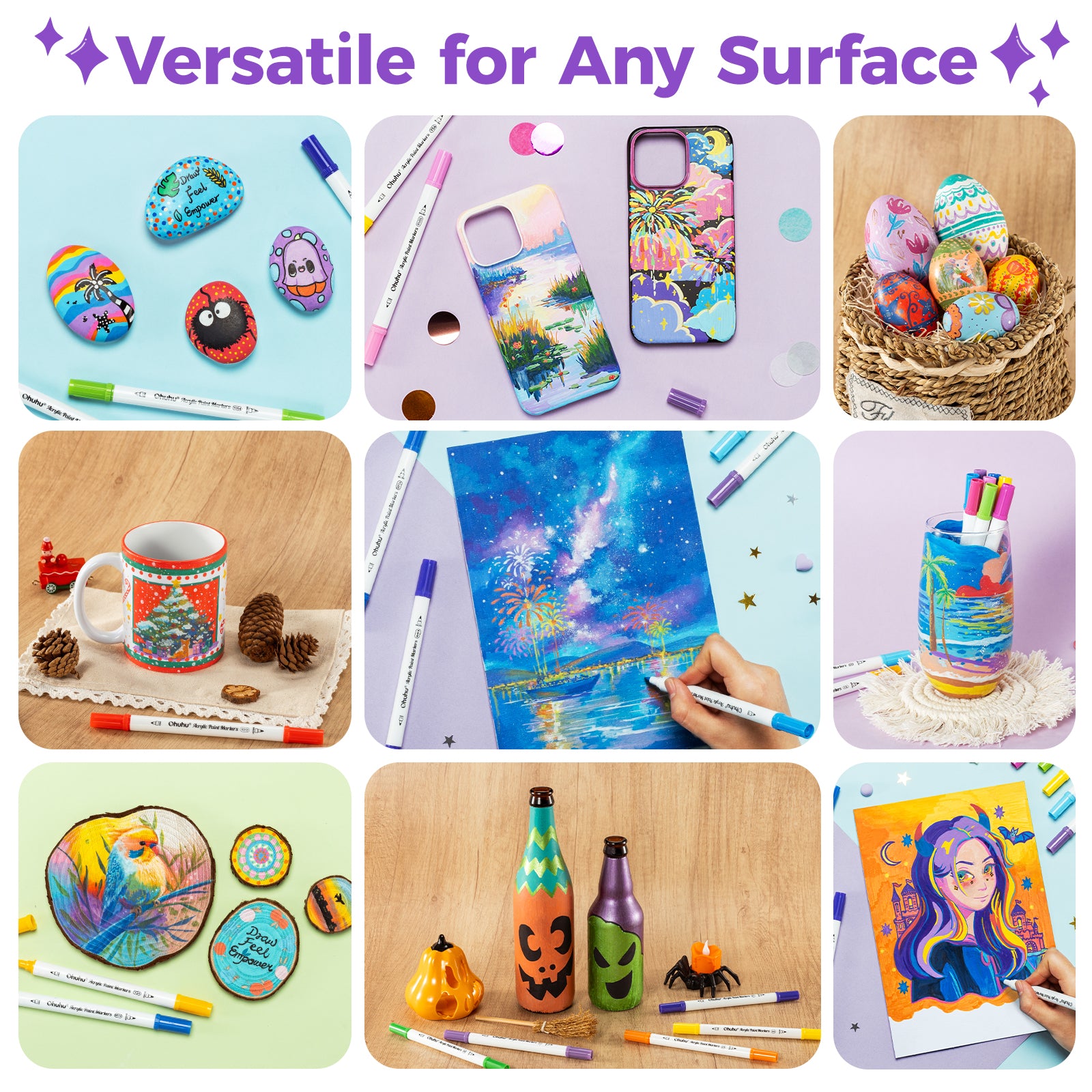 Ohuhu Acrylic Paint Markers Cotton-core 36 Colors - Akaka - Image 9