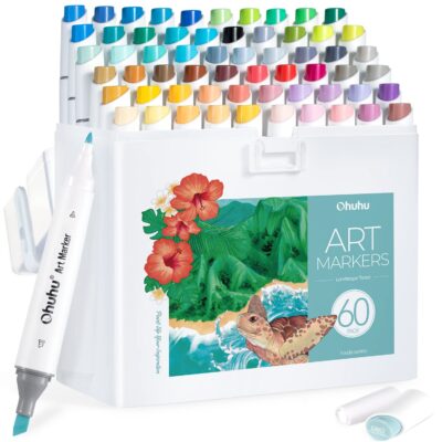 Ohuhu Kaala Dual Tips Alcohol Art Markers- 60 Colors Landscape Tone