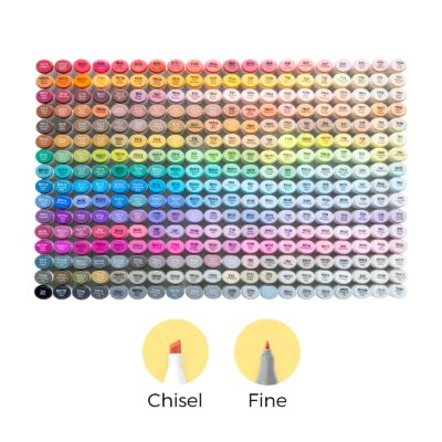 Ohuhu Oahu 320 Colors Dual Tips Alcohol Art Markers, Fine & Chisel (New Color Codes)