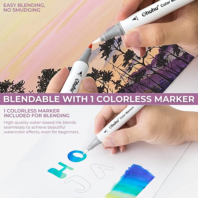 Ohuhu Dual Tips Water-Based Art Markers - Image 5