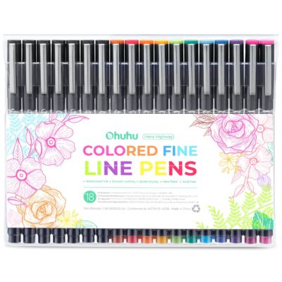 Ohuhu Hana Highway Fineliner Drawing Pens,18 Pack