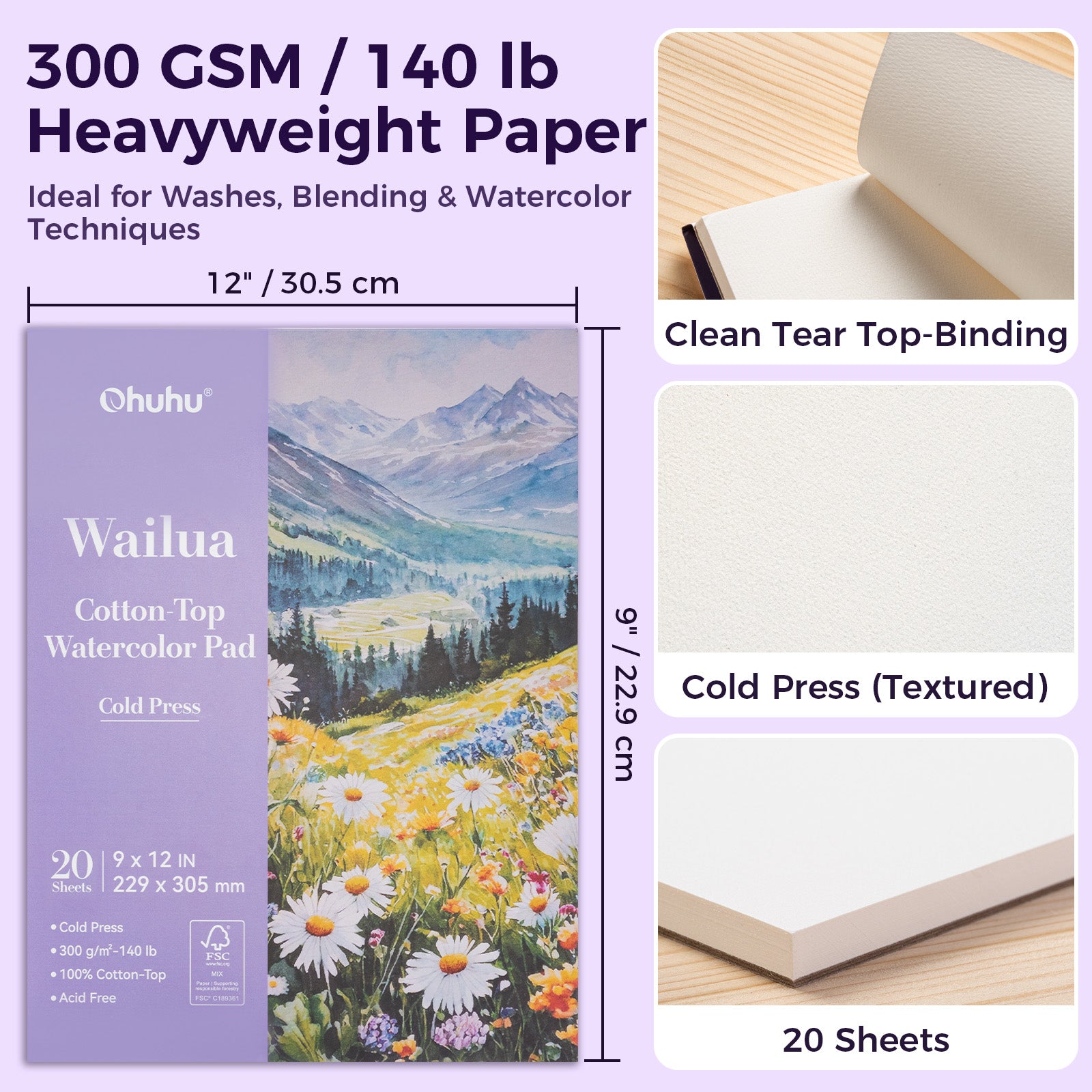 Ohuhu Wailua Cotton-Top Watercolor Pad - Image 19