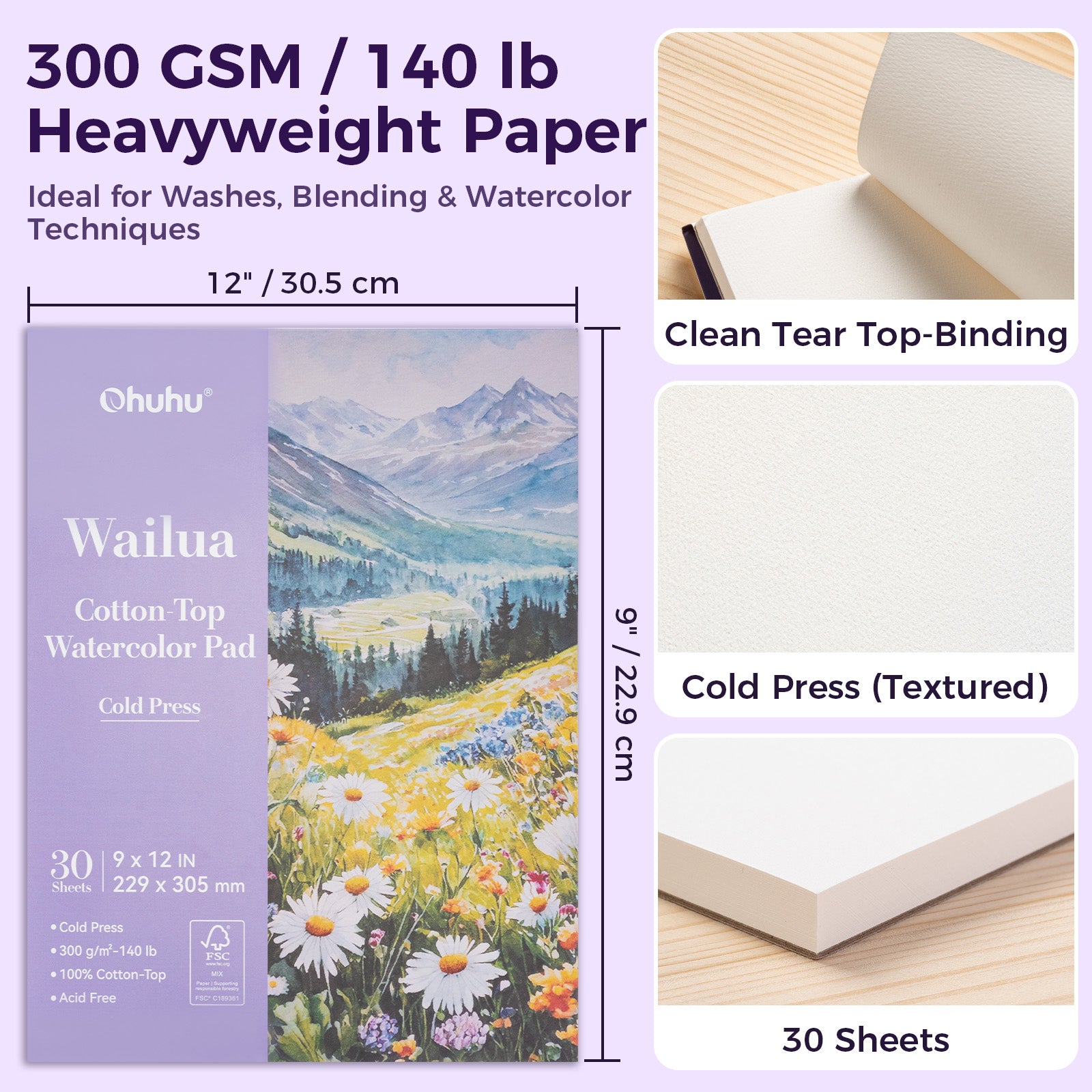 Ohuhu Wailua Cotton-Top Watercolor Pad - Image 20